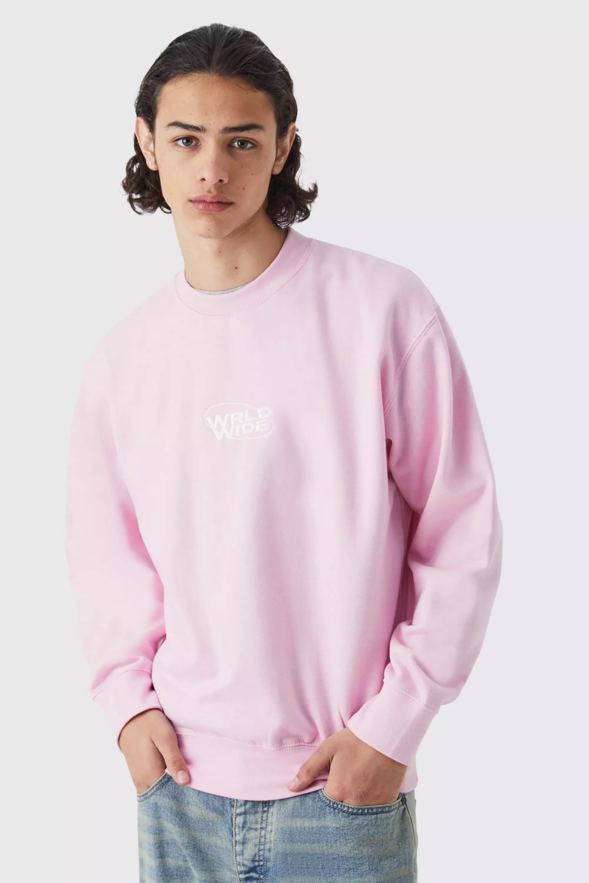 Baby pink oversized online sweatshirt